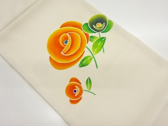 JAPANESE HIRAKI NAGOYA OBI / SHIOZE / ABSTRACT ROSE